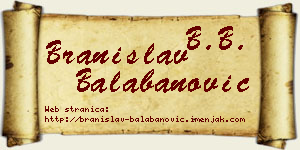 Branislav Balabanović vizit kartica